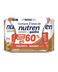 Kit Nutren Senior Zero Lactose Sem Sabor 740g - 2 unidades