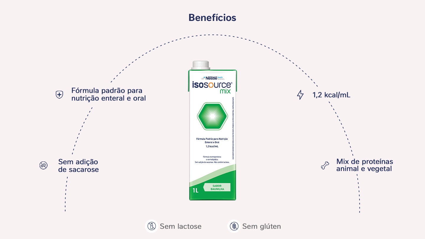 Nutrição Enteral e Oral Isosource Mix Baunilha 1l
