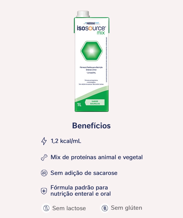 Nutrição Enteral e Oral Isosource Mix Baunilha 1l