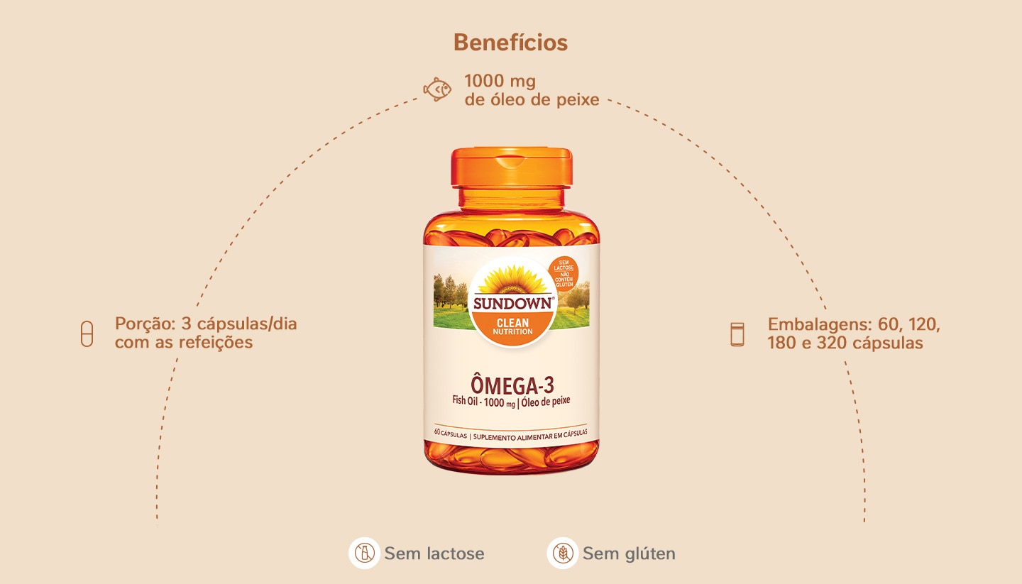 Suplemento Alimentar Sundown Ômega 3 1.000mg 60 Cápsulas