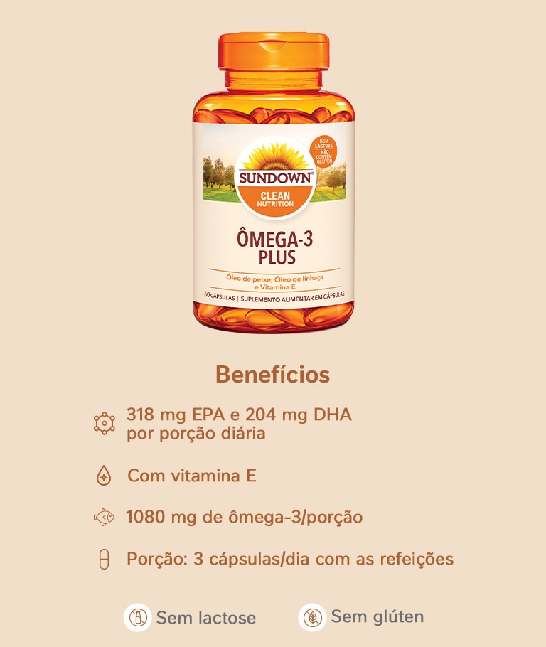Suplemento Alimentar Sundown Ômega 3 Plus 60 Cápsulas
