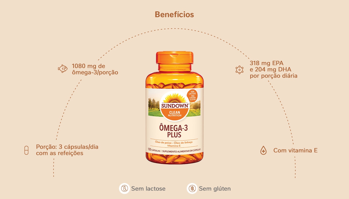 Suplemento Alimentar Sundown Ômega 3 Plus 120 Cápsulas
