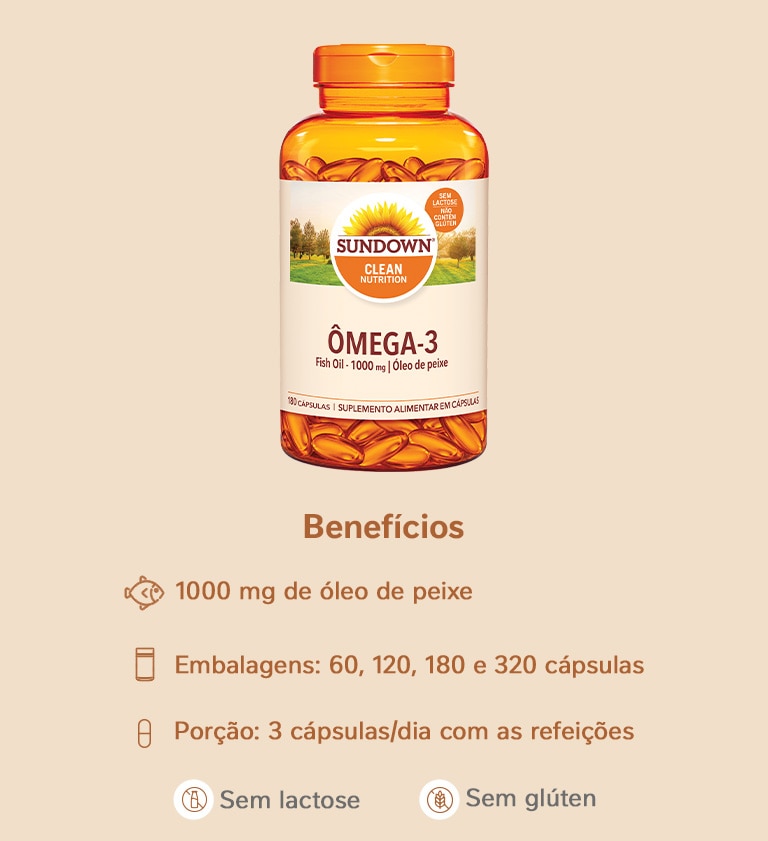 Suplemento Alimentar Sundown Ômega 3 1.000mg 180 Cápsulas