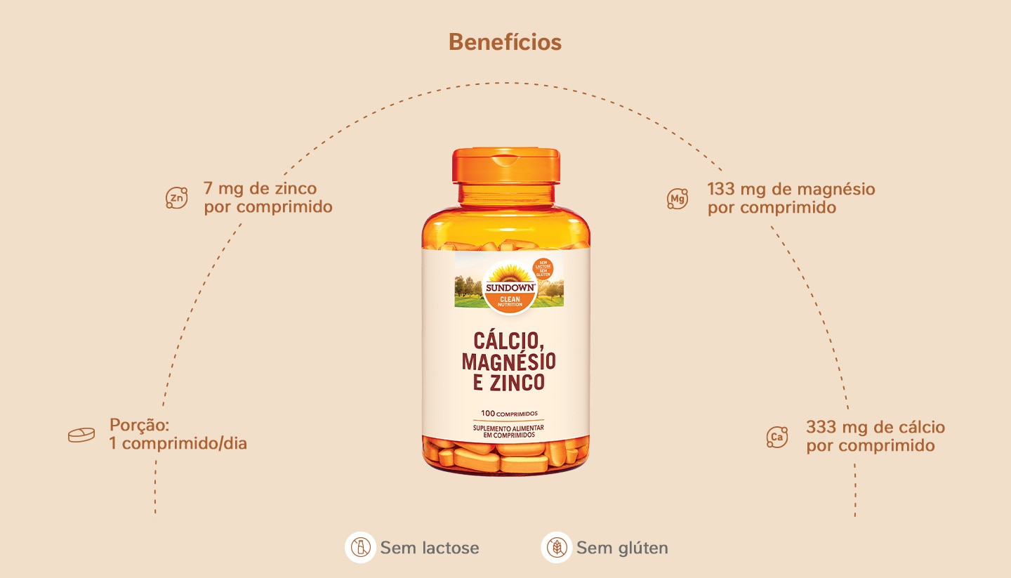 Suplemento Alimentar Sundown Cal-Mag-Zin 100 Comprimidos