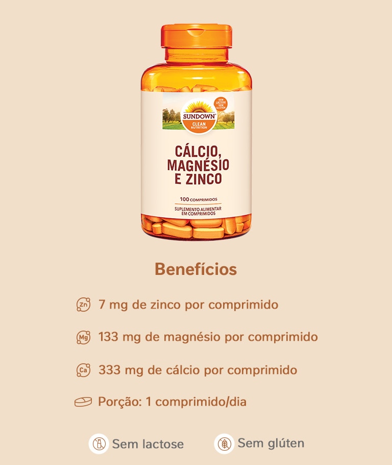 Suplemento Alimentar Sundown Cal-Mag-Zin 100 Comprimidos