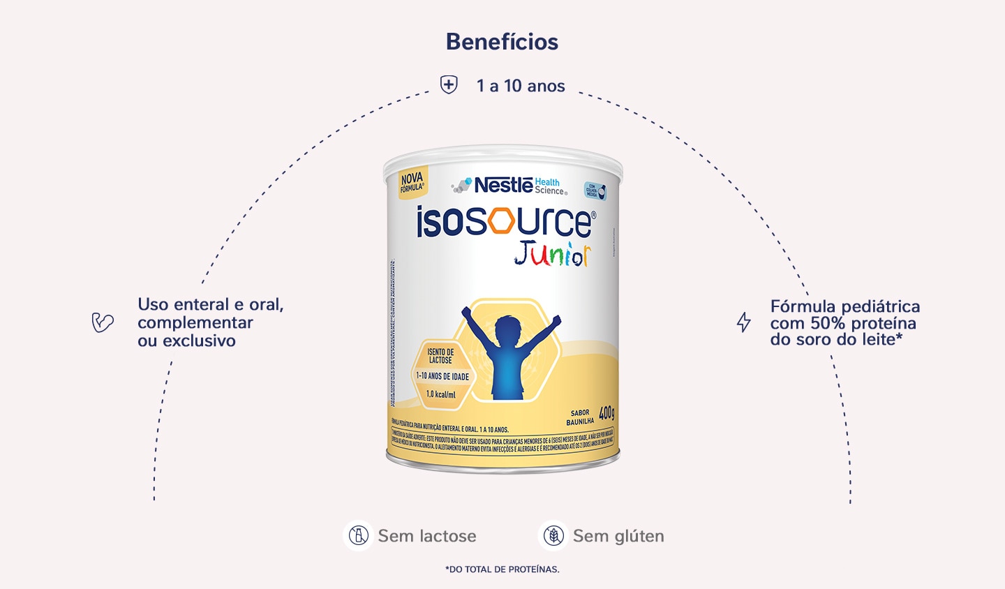 Nutrição Enteral Isosource Junior Baunilha 400g