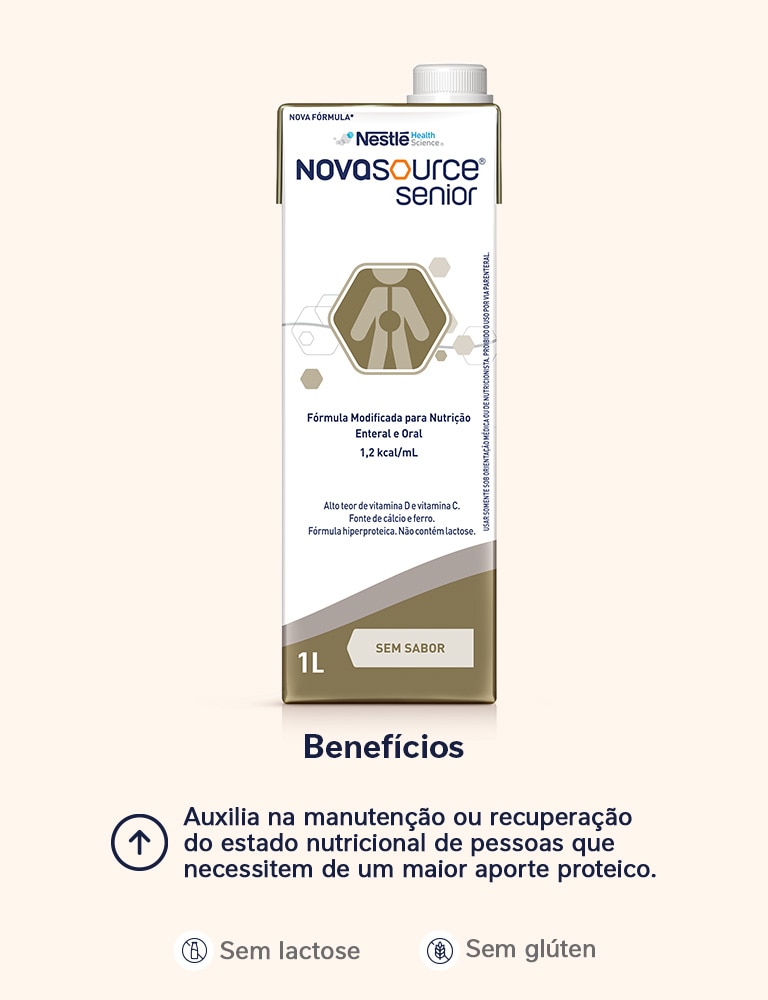 Novasource Senior - Nutri&ccedil;&atilde;o Enteral para Idosos | Nestl&eacute; Nutre  - Nestl&eacute; Nutre  -  Novasource Senior  1L