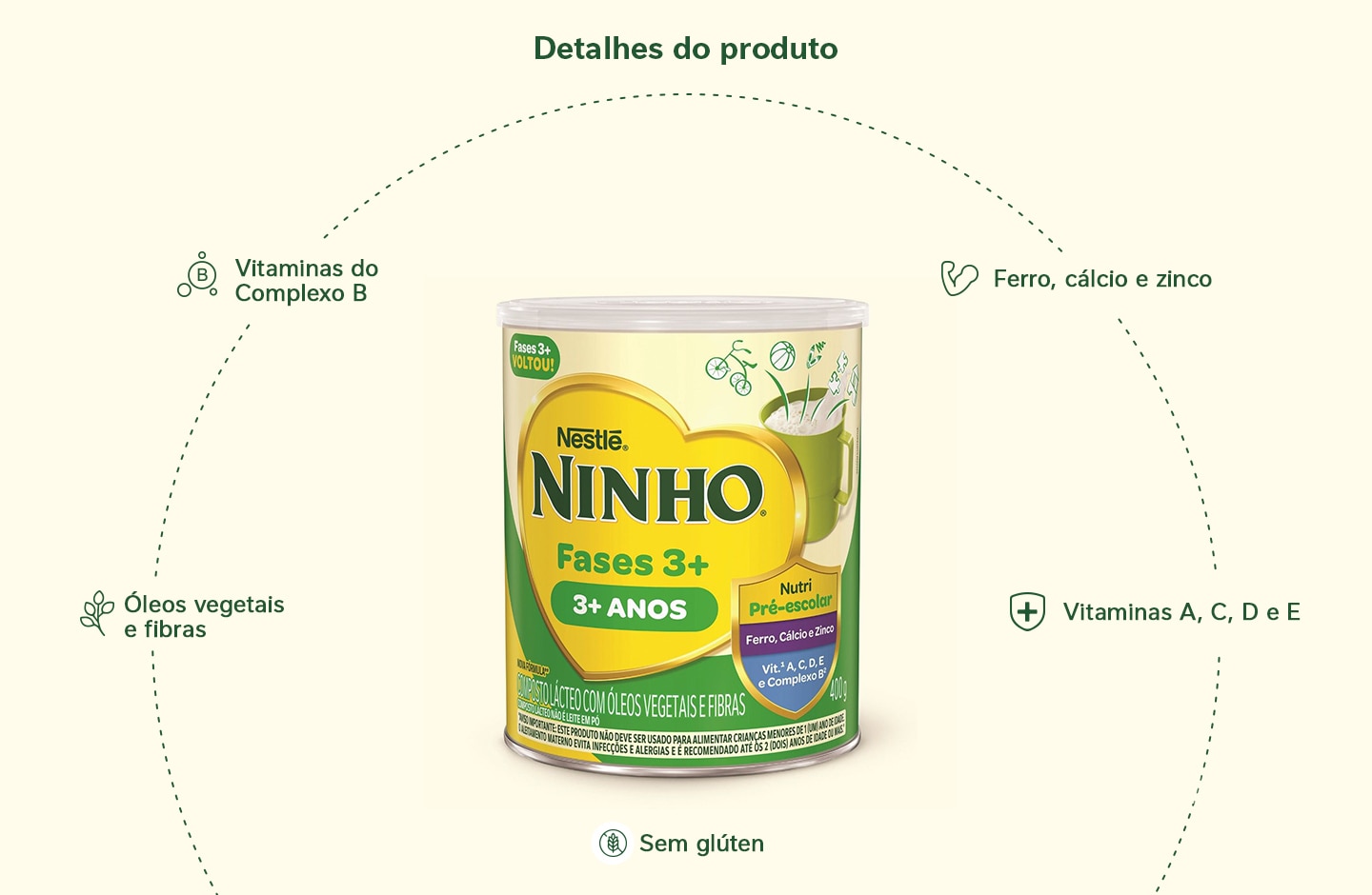 (Novo) Composto Lácteo Ninho Fases 3+ 400g