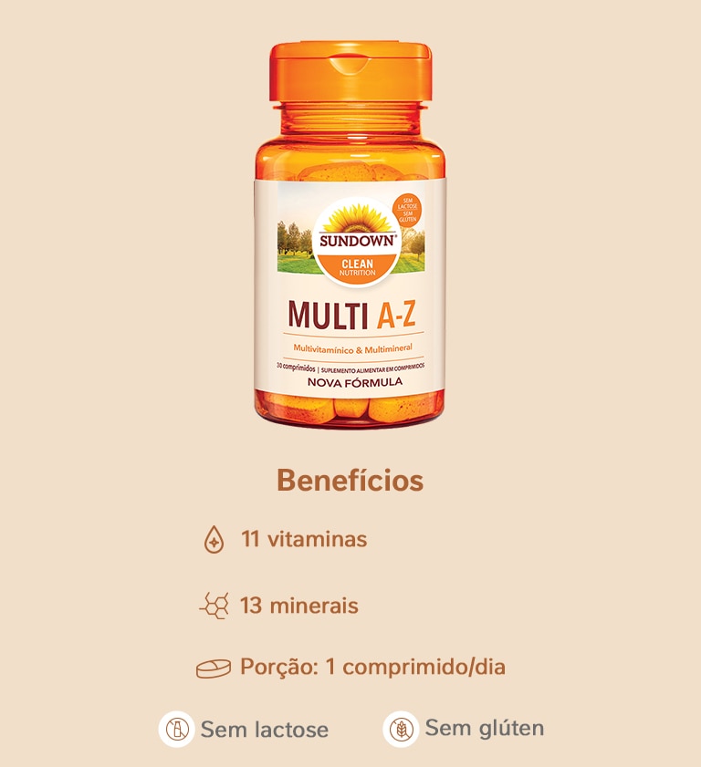 Suplemento Alimentar Sundown Multi A-Z 30 Comprimidos