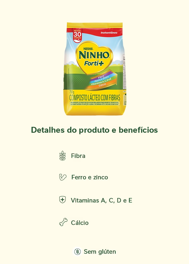 Composto Lácteo NINHO Forti+ Fibras Sachê 750g