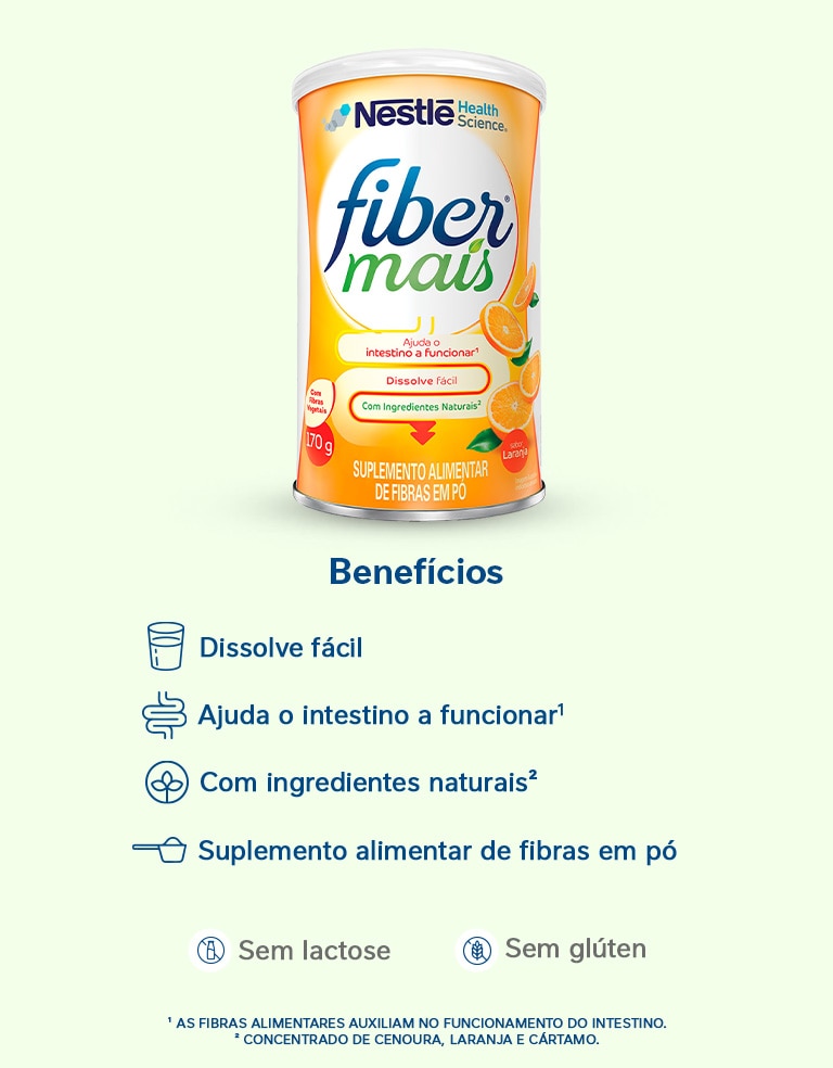 Suplemento Alimentar de fibras FiberMais Laranja 170g