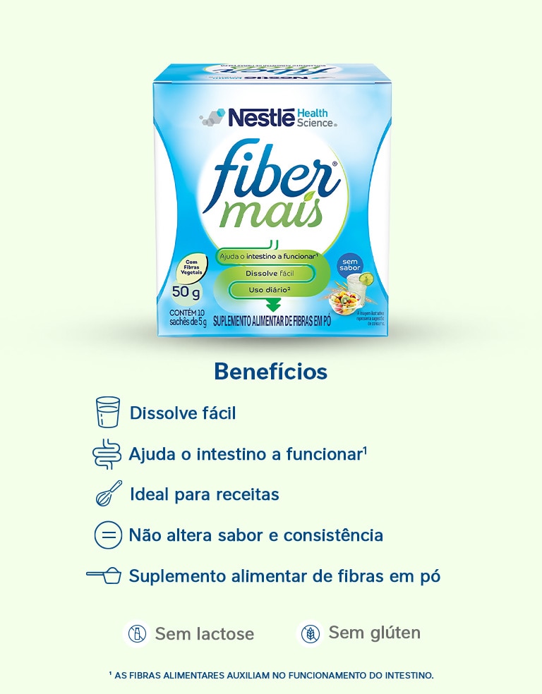 Suplemento alimentar de fibras FiberMais Sem Sabor 50g