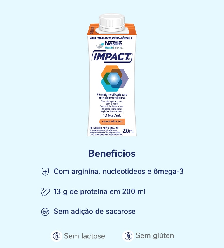 Nutrição Enteral e Oral Impact Pêssego 200mL TETRAPACK