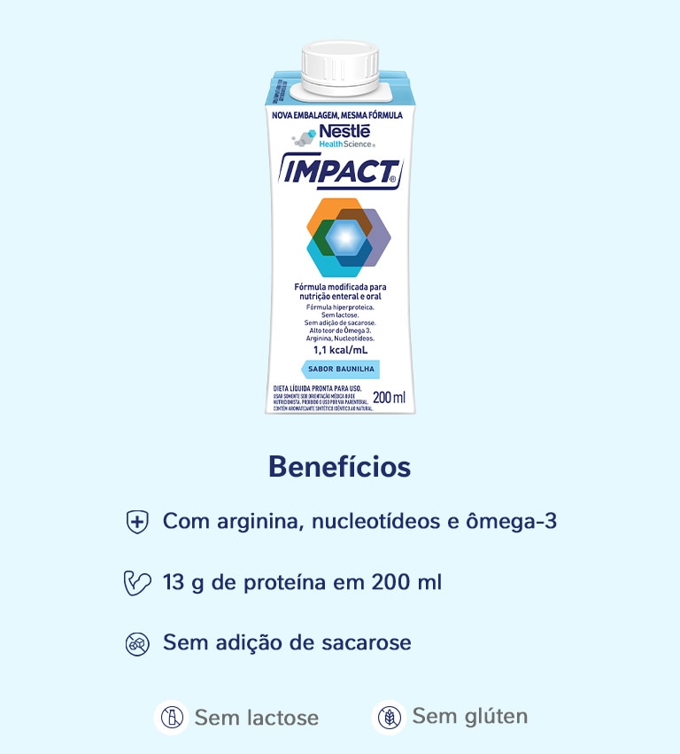 Nutrição Enteral e Oral Impact Baunilha 200mL TETRAPACK