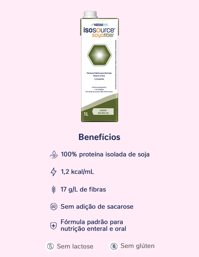 Nutrição Enteral e Oral Isosource Soya Fiber Baunilha 1L