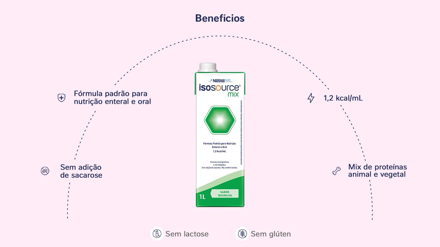 Nutrição Enteral e Oral Isosource Mix Baunilha 1l