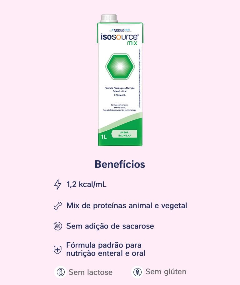 Nutrição Enteral e Oral Isosource Mix Baunilha 1l