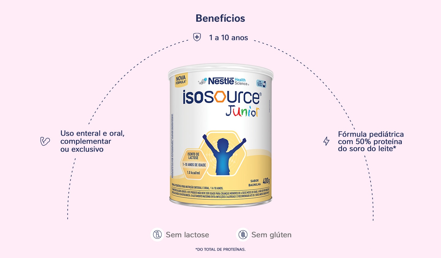 Nutrição Enteral Isosource Junior Baunilha 400g