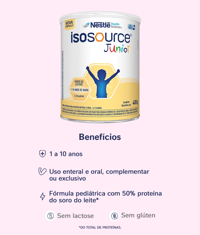 Nutrição Enteral Isosource Junior Baunilha 400g