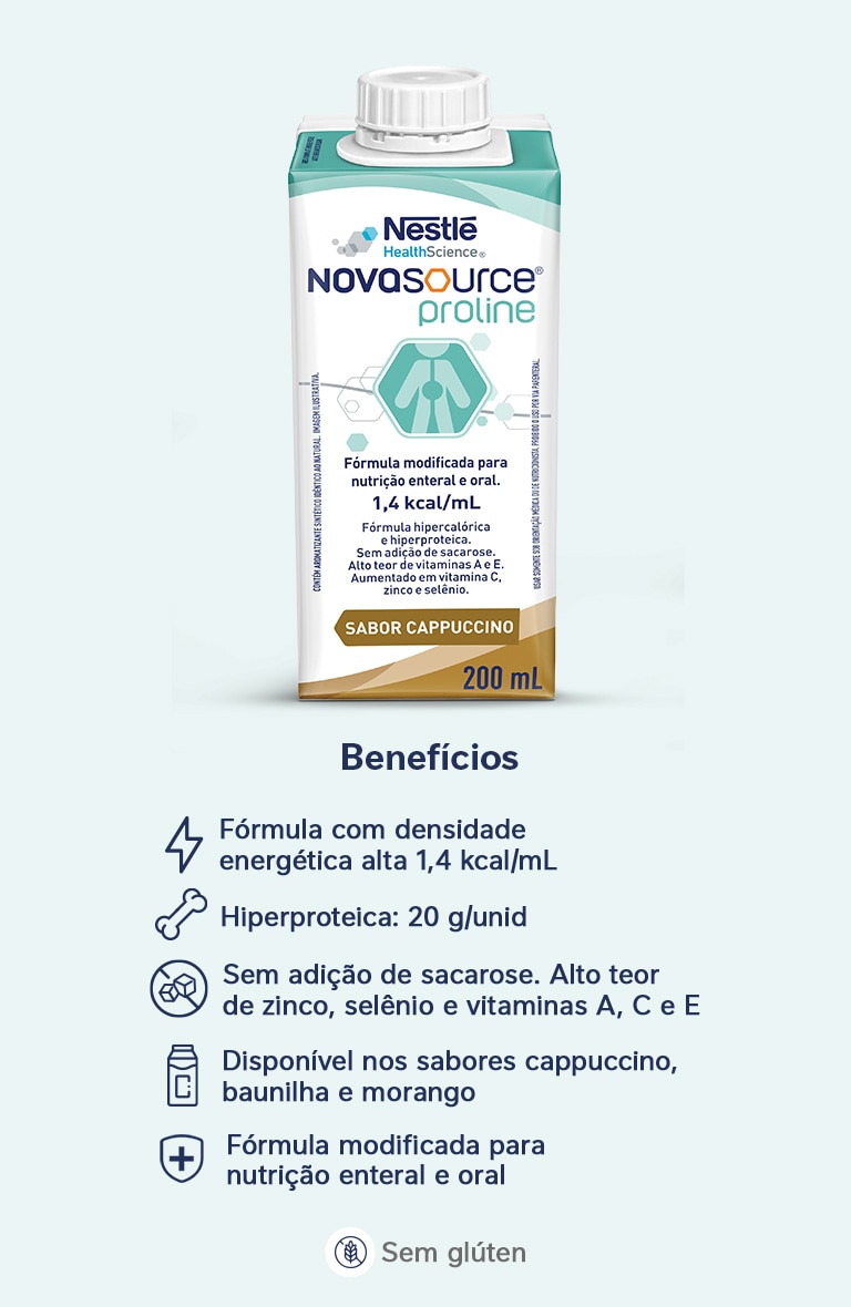 Nutrição Enteral E Oral Novasource Proline Cappuccino 200mL Tetra Pack