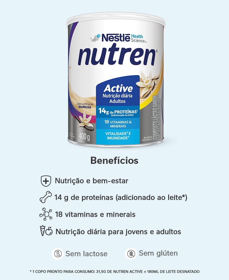 Complemento Alimentar Nutren Active Baunilha 400g