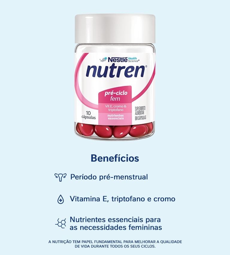 Suplemento Alimentar Nutren Triptofano Pré-Ciclo FEM 10 Cápsulas