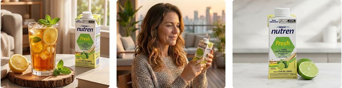 Nutren Fresh Chá de Limão 200ml - Suplemento Leve | Nestlé Nutre  - Nestlé Nutre  -  Nutren Fresh Chá de Limão 200mL