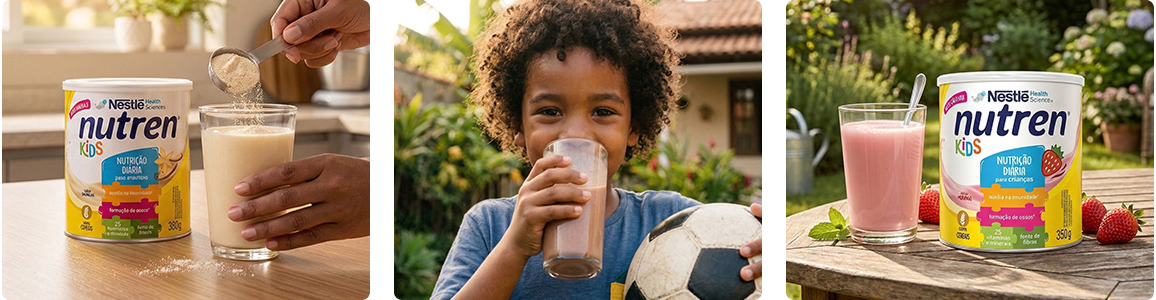 Nutren Kids Morango - Suplemento Infantil | Nestlé Nutre  - Nestlé Nutre  -  Nutren Kids Morango - Lata 350g