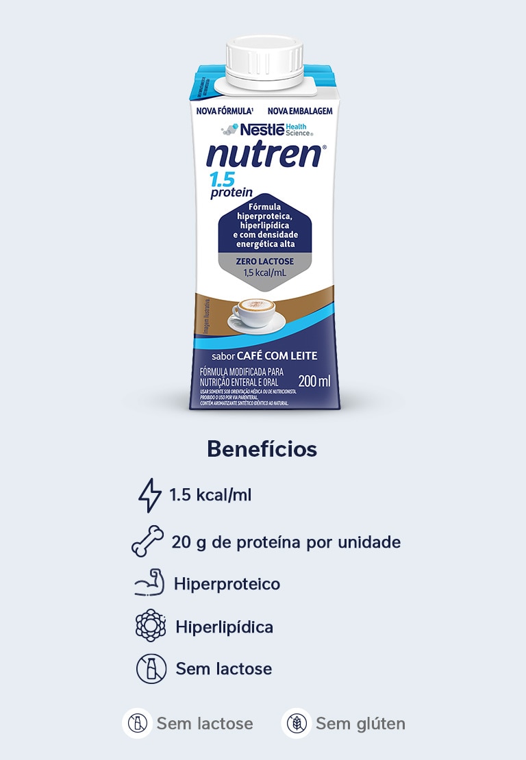Suplemento Nutricional Nutren 1.5 Protein Café com Leite 200mL