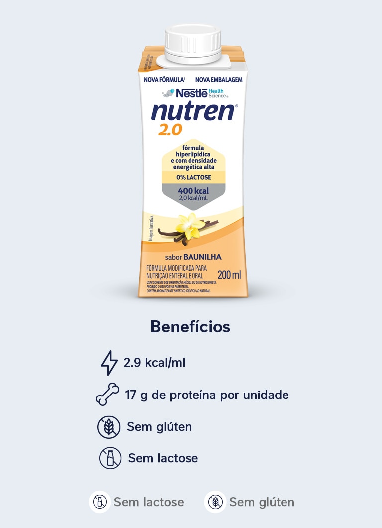 Nutrição Enteral e Oral Nutren 2.0 Baunilha 200mL
