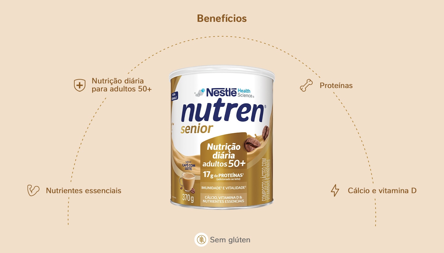 Complemento Alimentar Nutren Senior Café com Leite 740g