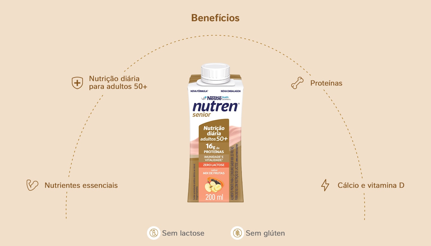 Complemento Alimentar Nutren Senior Mix de Frutas Zero Lactose 200ml