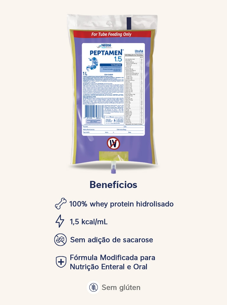 Nutrição Enteral e Oral Peptamen 1.5 Sem Sabor 1L