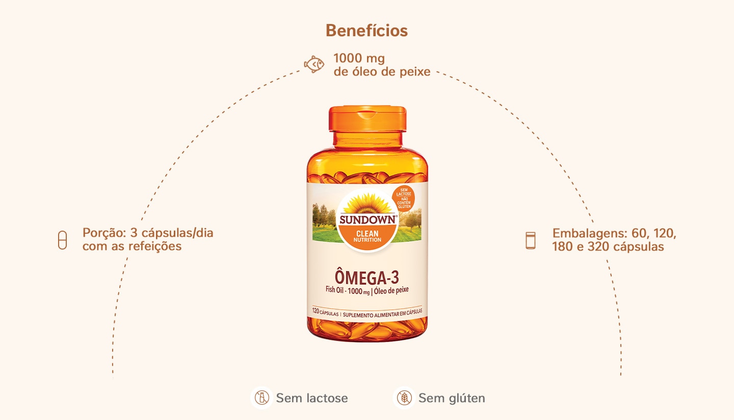 Suplemento Alimentar Sundown Ômega 3 1.000mg 120 Cápsulas