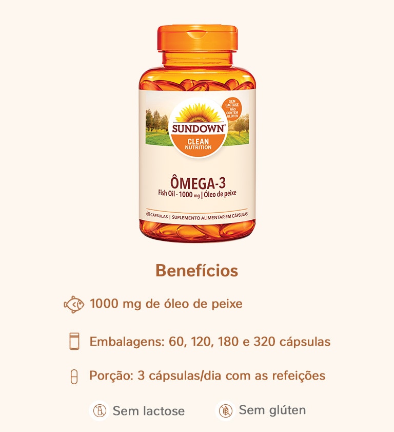 Suplemento Alimentar Sundown Ômega 3 1.000mg 60 Cápsulas