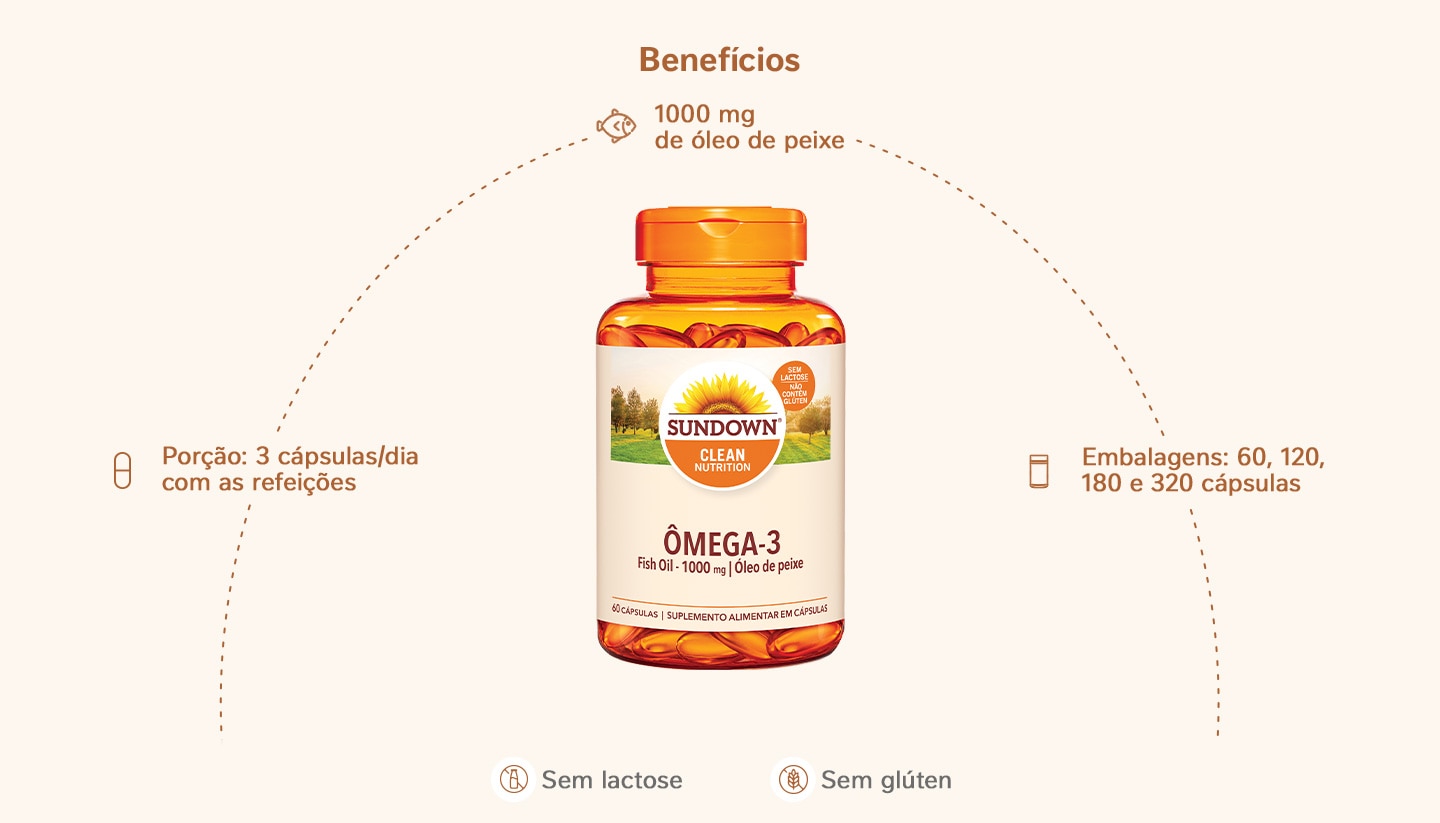 Suplemento Alimentar Sundown Ômega 3 1.000mg 60 Cápsulas