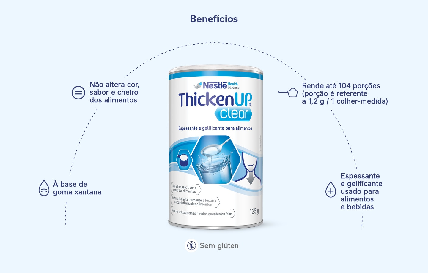 Espessante e Gelificante Alimentar Resource Thicken Up Clear 125g