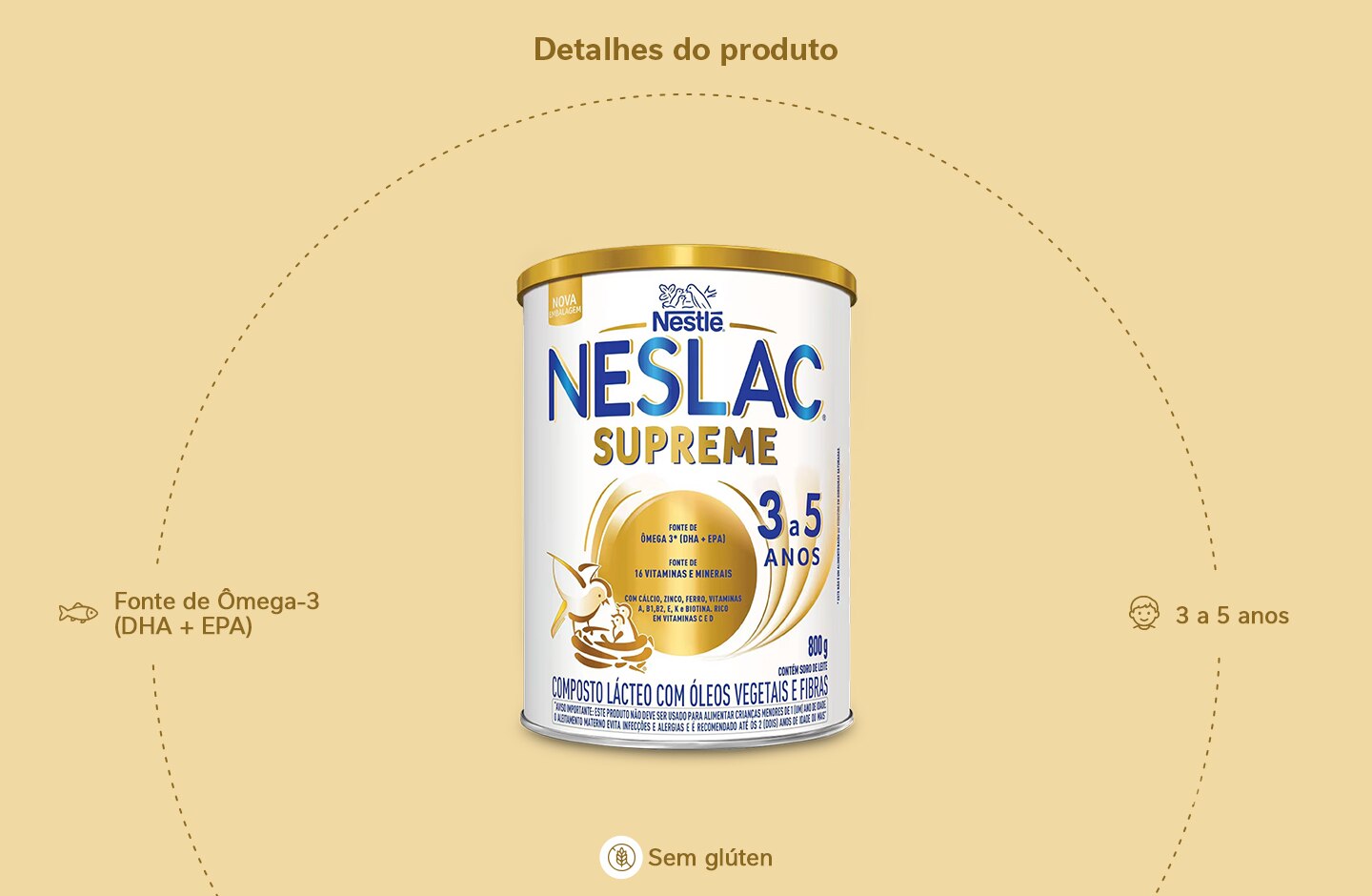Composto Lácteo Neslac Supreme 800g
