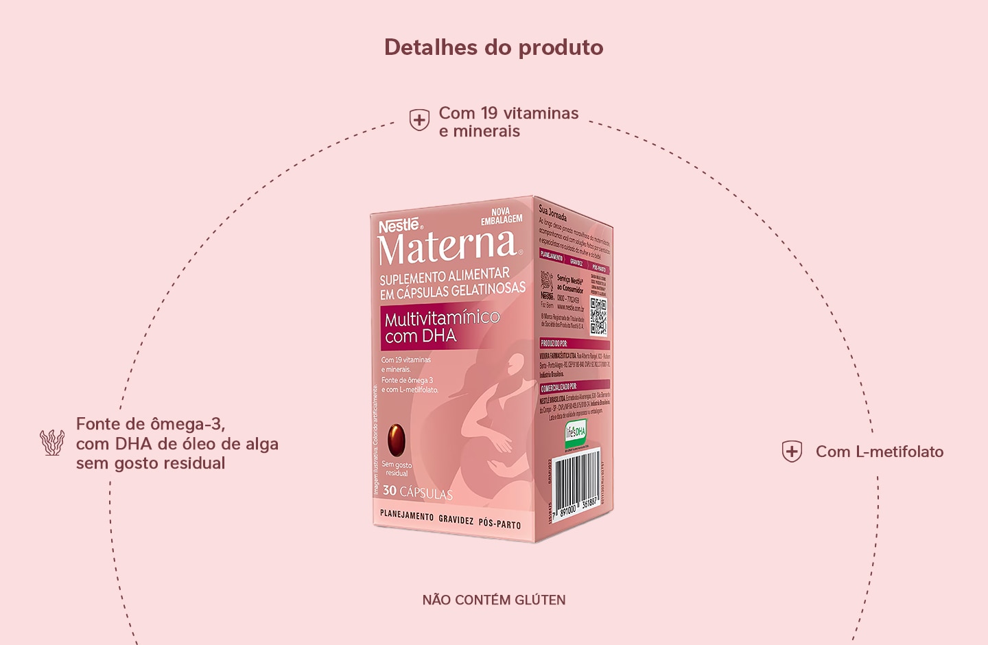 Suplemento alimentar Materna Multivitamínico com DHA 30 cápsulas