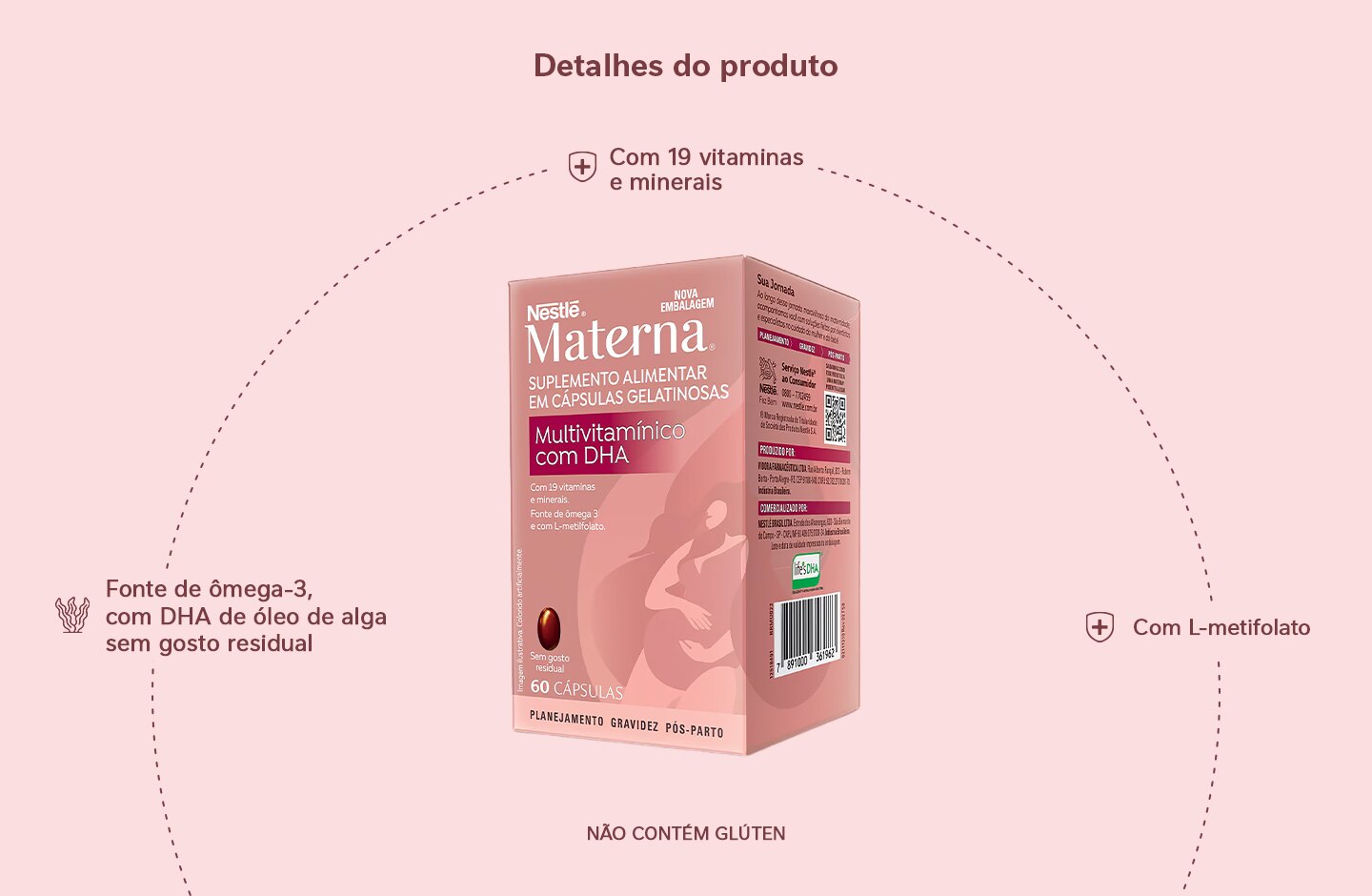 Suplemento alimentar Materna Multivitamínico DHA 60 cápsulas