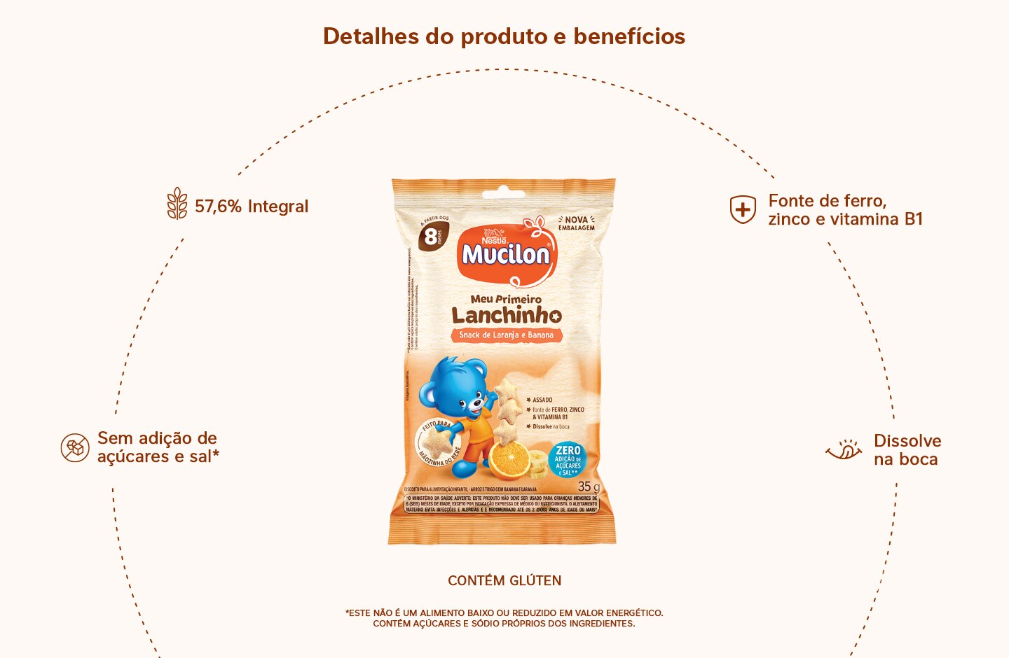 Snack Mucilon Laranja e Banana 35g