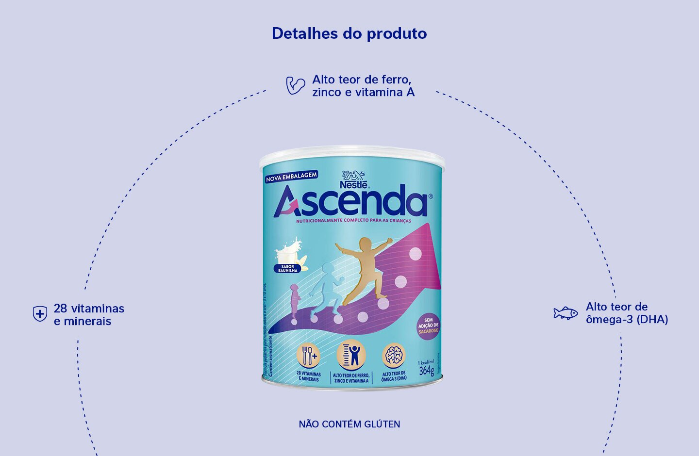 Suplemento ASCENDA Baunilha 364g