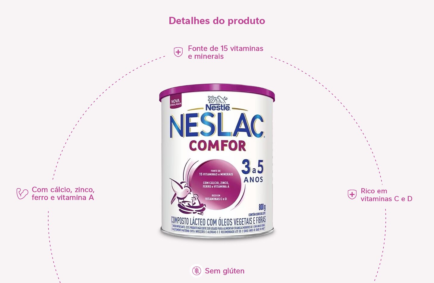 Composto Lácteo Neslac Comfor 800g