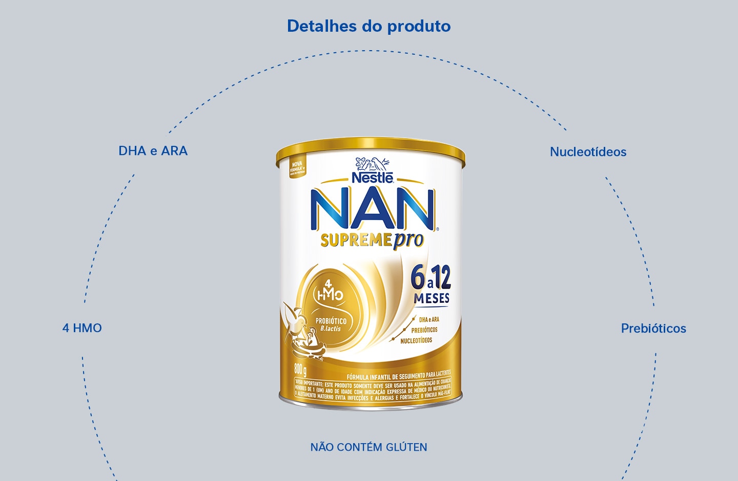 Fórmula Infantil Nan Supreme Pro 6 a 12 Meses 800g