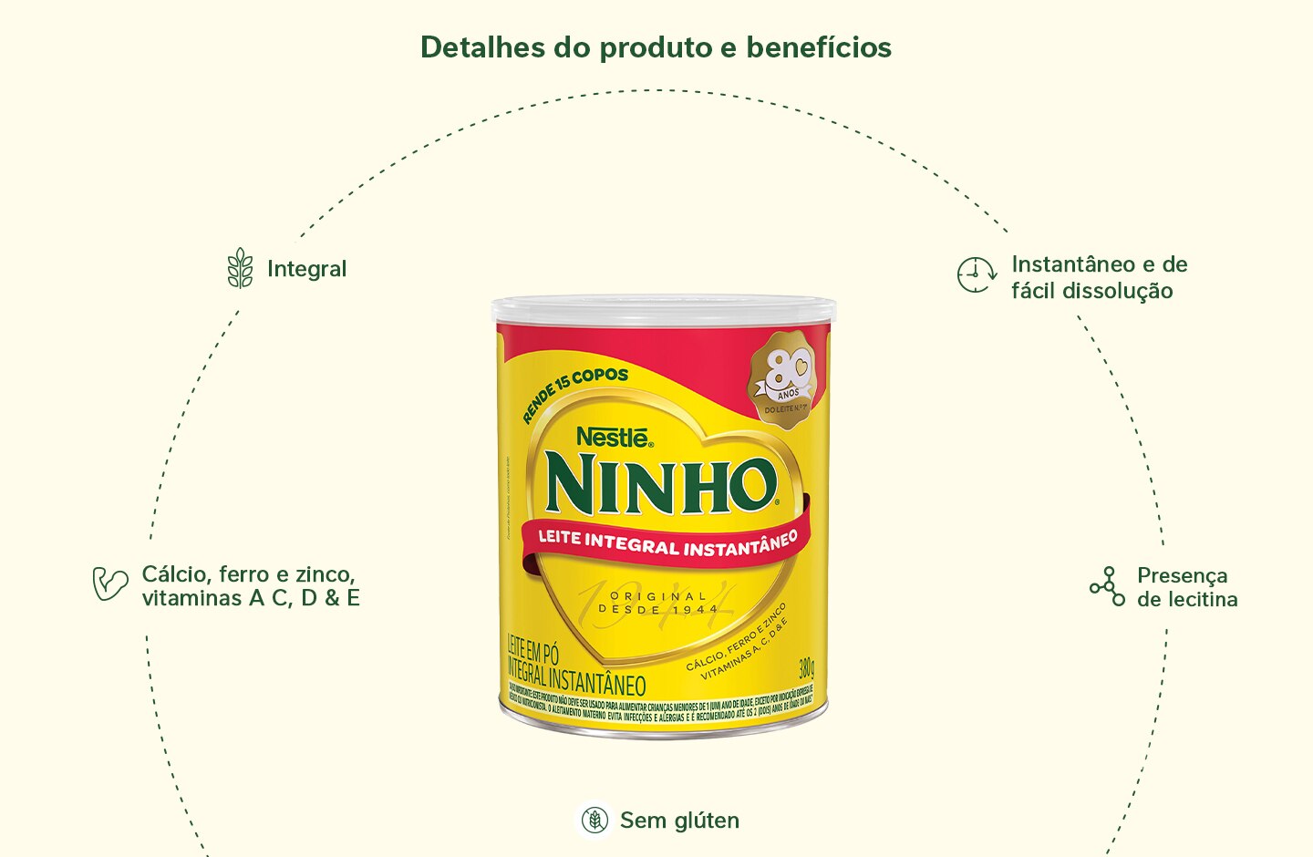 Leite Ninho Integral Instantaneo Lata 380g