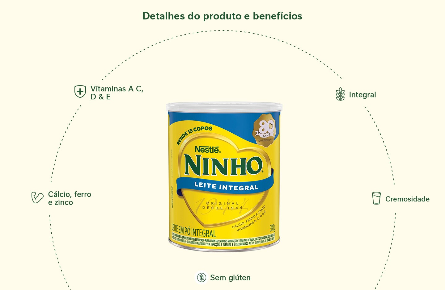 Leite em Pó Ninho Integral Lata 380g