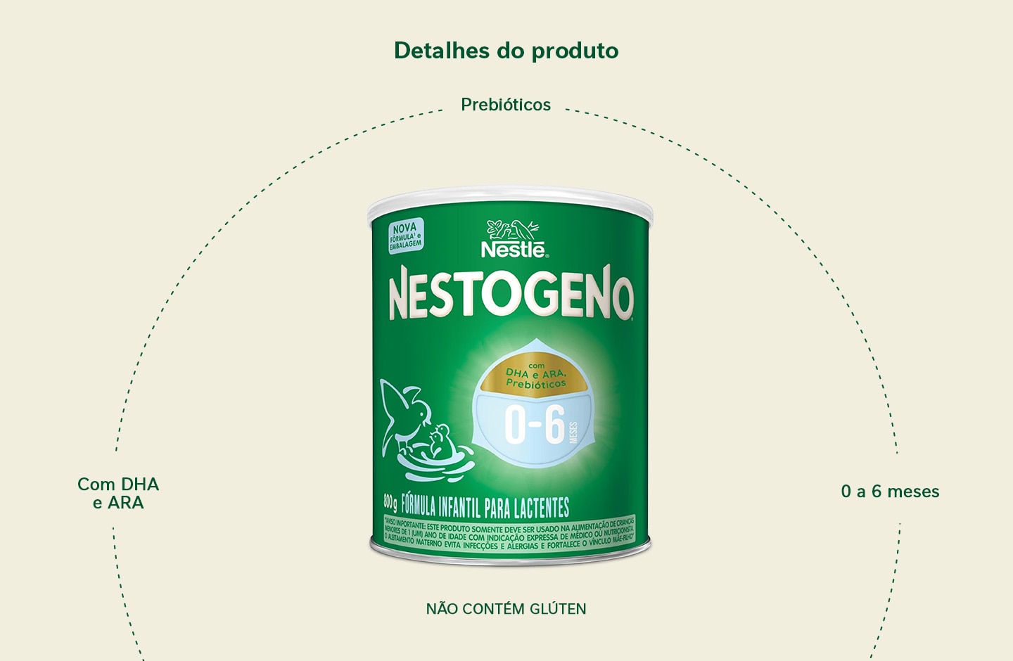 Fórmula Infantil Nestogeno 0 a 6 meses 800g