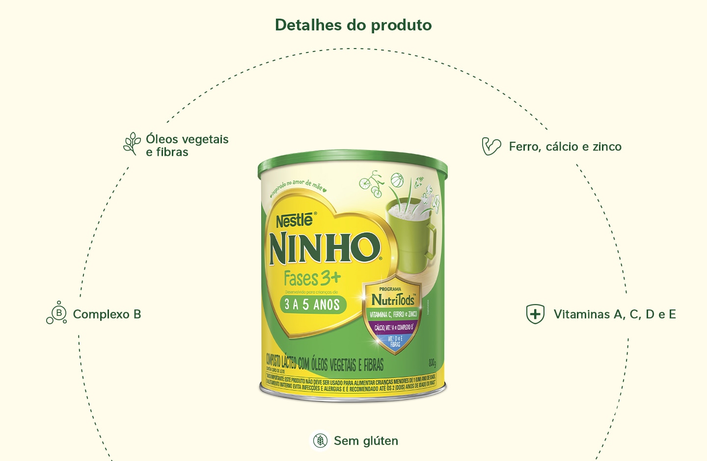 Composto Lácteo NINHO Fases 3+ 800g