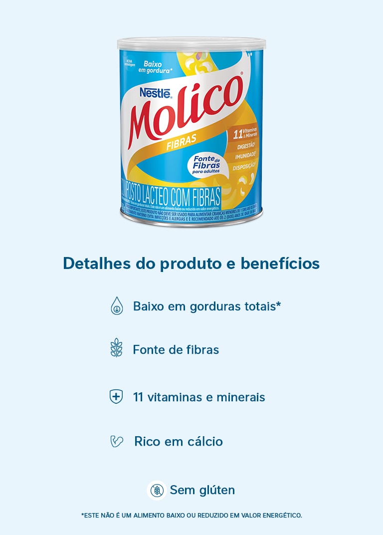Combo Molico Fibras Lata 260g 15% OFF