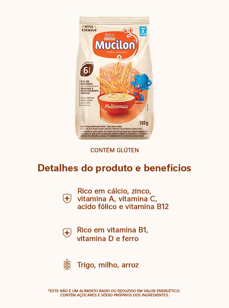 Cereal Infantil Mucilon Multicereais 180g